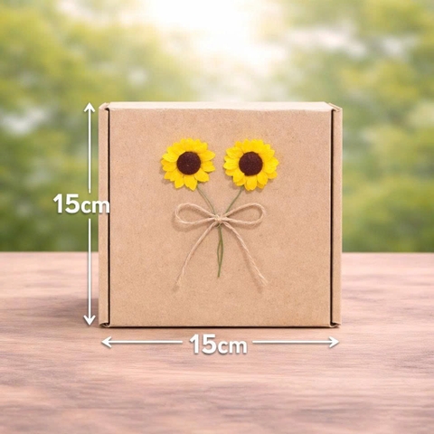 Hộp quà hoa hướng dương 15x15x8cm