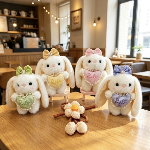 Móc khoá thỏ ôm tim Smile