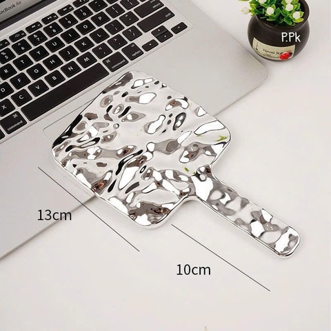Gương cầm tay vuông sóng bạc