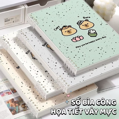 Sổ lò xo A5 kẻ ngang Kitty, Capybara