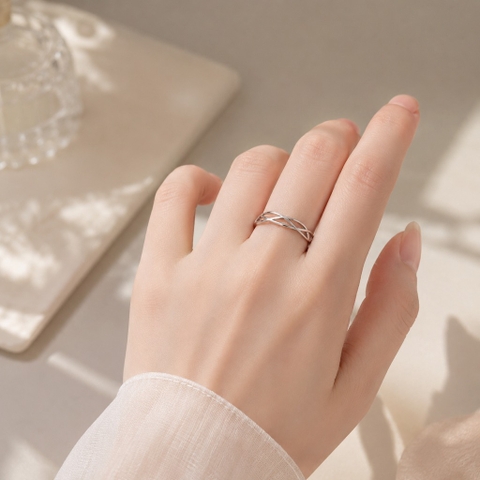 Nhẫn tiatan đan trơn 024MH