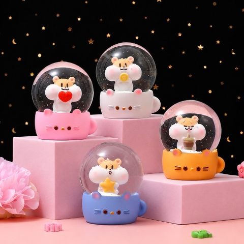 Quả cầu thuỷ tinh Hamster tách trà