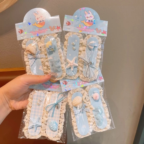 Set 2 dán mái xanh vibe biển