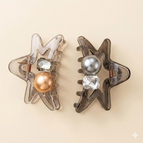 Kẹp càng cua sao đính đá ngọc