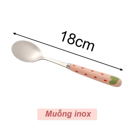 Muỗng inox dâu tây