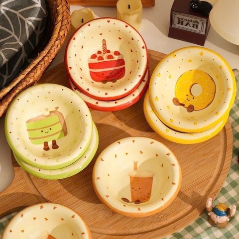 Chén đựng nước chấm hoạ tiết bánh