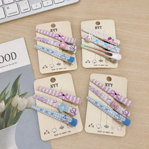 Set 3 kẹp mỏ vịt 1 charm