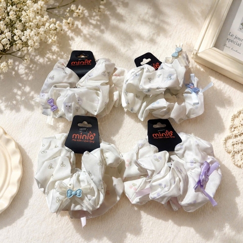 Set 2 scrunchies nơ kép