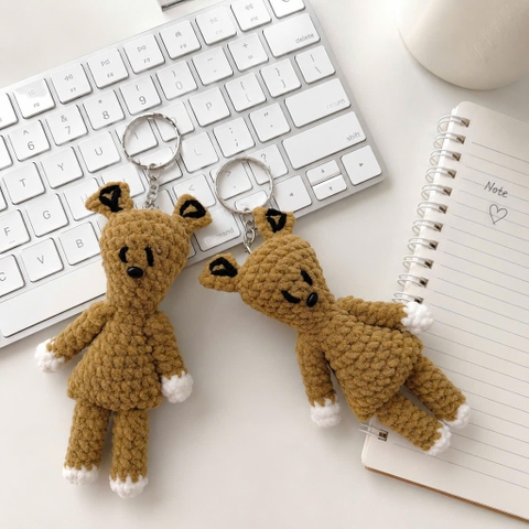Móc khoá Teddy len nhung