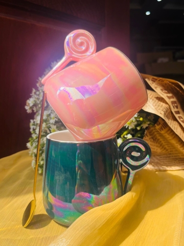 Ly cốc sứ kẹo khảm trai