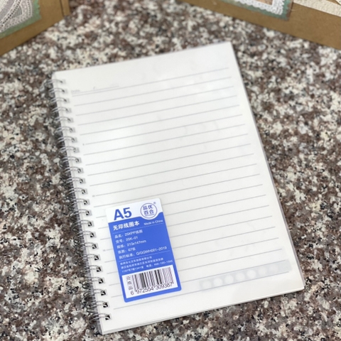 Sổ lò xo bìa nhựa A5