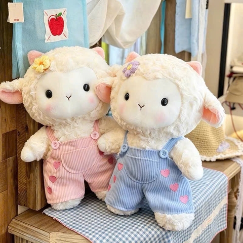Cừu hoa len yếm nhung tăm 50cm