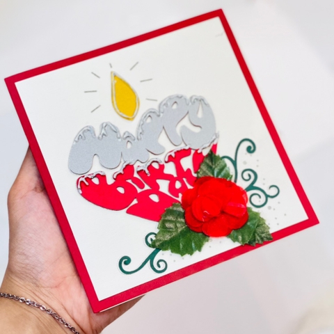 Thiệp sinh nhật hoa khô vuông VQ6