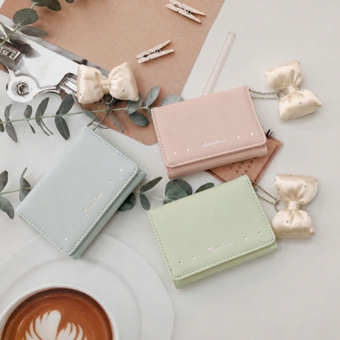 Ví gấp ba nơ phồng 065AT
