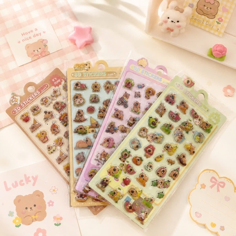 Sticker nổi Capybara