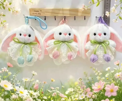 Móc khoá thỏ hoa tulip