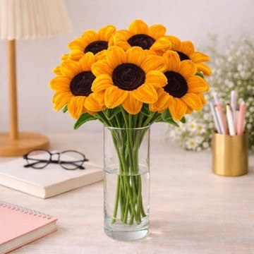 Hoa kẽm nhung hướng dương 15cm