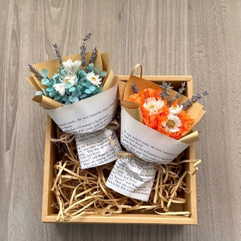 Bó hoa khô mini giấy chữ 13cm MHL