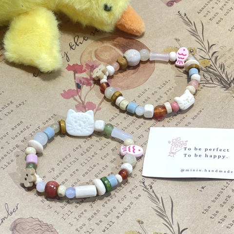 Vòng tay mix hạt mèo cá