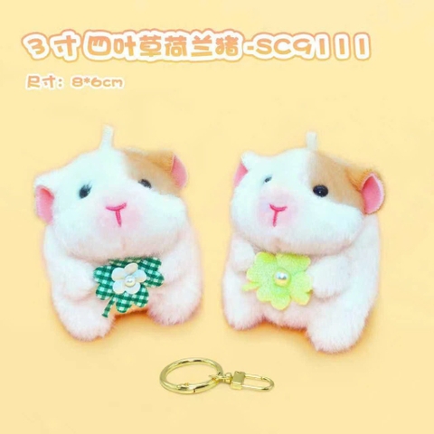 Móc khoá hamster ôm hoa