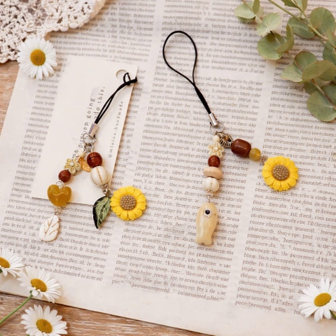 Dây treo điện thoại hướng dương đôi