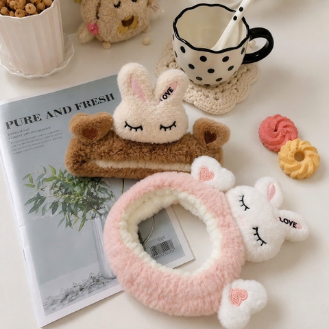 Băng đô thỏ mắt nhắm 2 tim