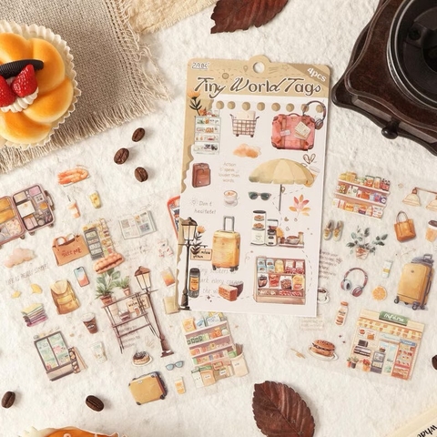 Set 4 tấm sticker vật dụng xinh T225