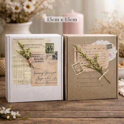 Hộp quà trang trí handmade 15x15x8cm