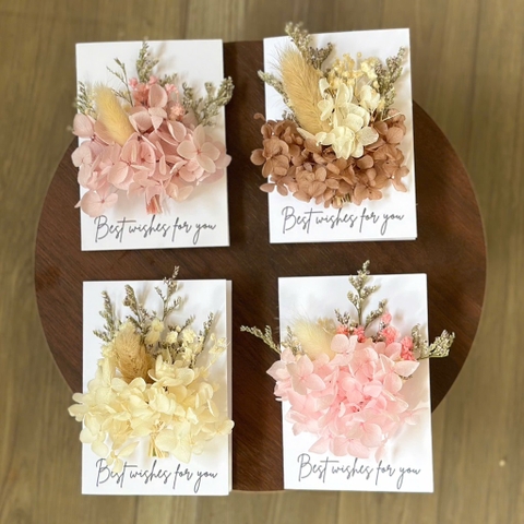 Thiệp hoa khô vintage nền trắng MHL