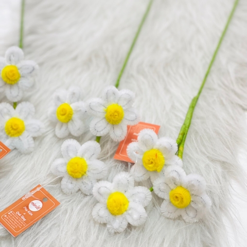 Hoa kẽm nhung cúc trắng 3 bông