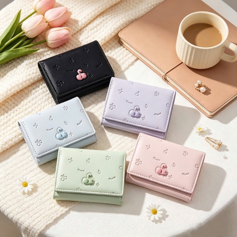 Ví gấp 3 cherry nổi