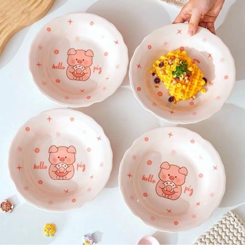 Dĩa hoa Hello Pig