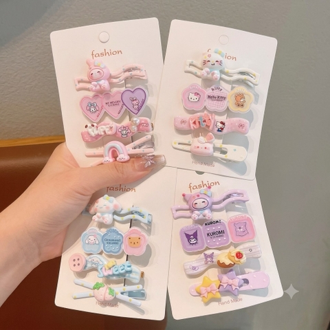 Set 4 kẹp mái Sanrio sóng
