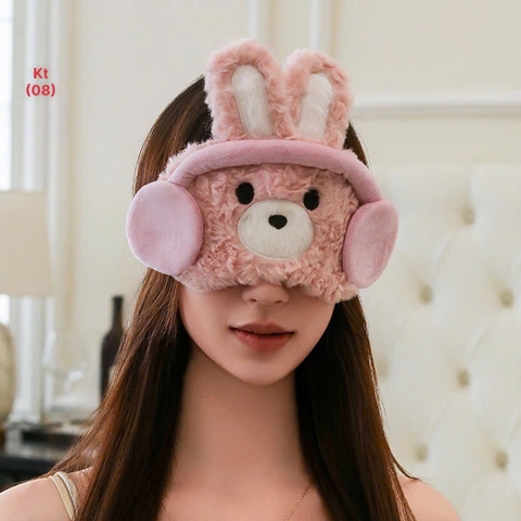 Bịt mắt thú đeo tai nghe