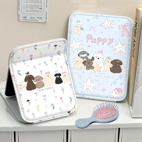 Gương gập da 21x15cm Puppy