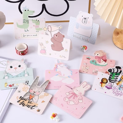 Thiệp chúc mừng 3D thú cute