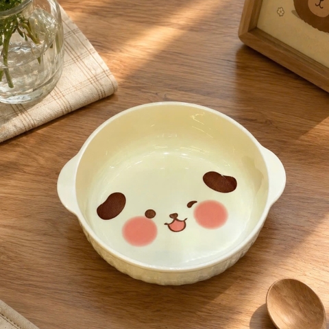 Thố sứ 6in có tai Happy Dog
