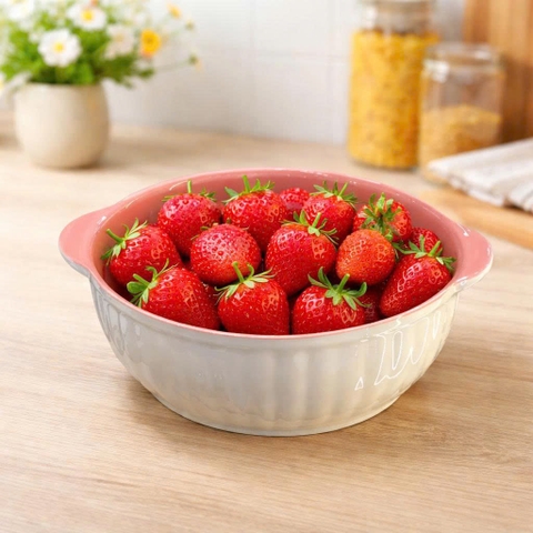 Thố sứ 6in có tai dâu tây