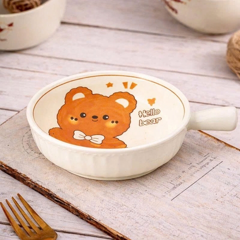 Thố gấu nâu tay cầm
