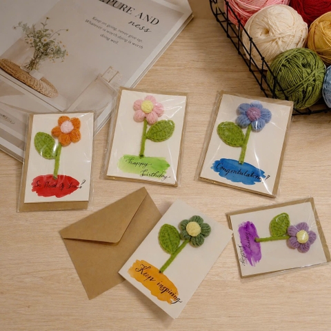 Thiệp handmade hoa len 30