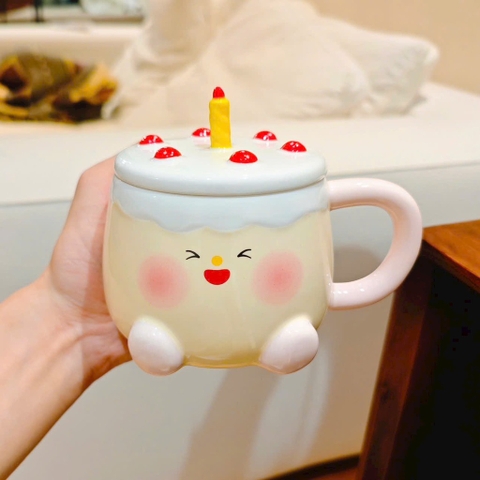 Ly cốc sứ bánh kem ngọn nến