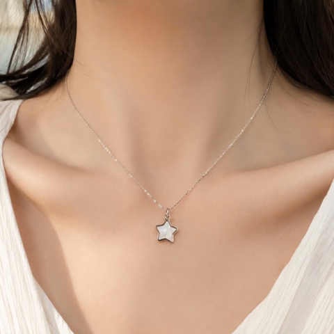 Dây chuyền titan sao khảm xà cừ 047MH