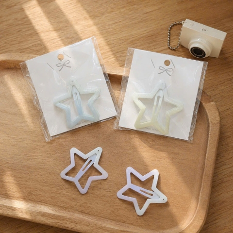 Set 2 kẹp mái ngôi sao chuyển màu