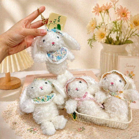 Móc khoá bông thỏ lông xù thơm