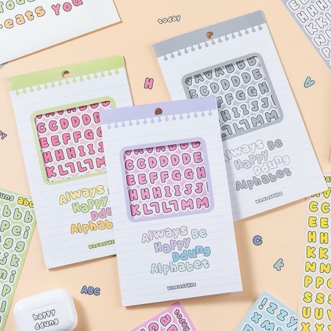 Set 4 tấm sticker chữ, số 5502
