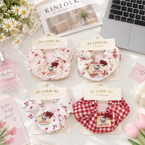 Scrunchies nơ đỏ Ai Lian Ni