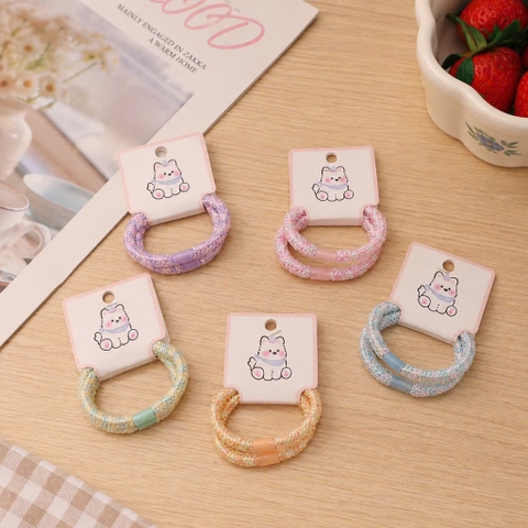 Set 2 dây cột tóc basic màu pastel