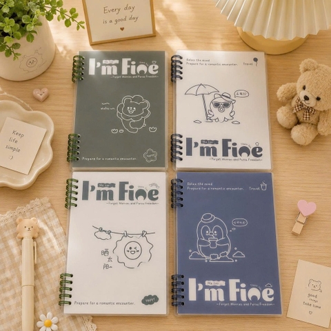 Sổ lò xo A5 kẻ ngang I’m Fine