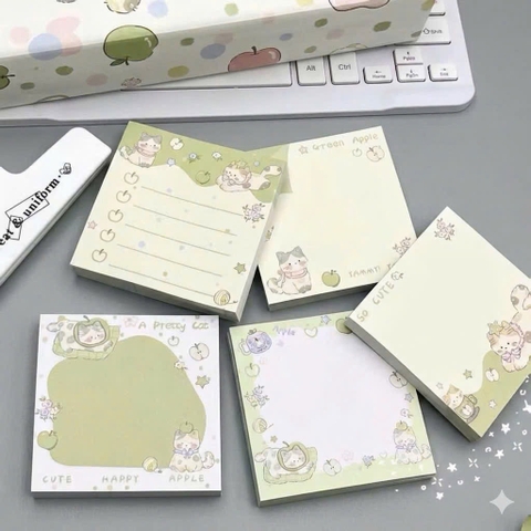 Note mèo táo xanh