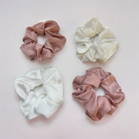 Scrunchies vải lụa trơn PO
